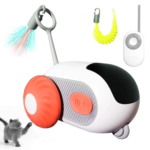LOMUG Katzenspielzeug Selbstbeschäftigung, Interaktives Katzen Spielzeug, Beweglich Katzenspiel mit 3 Modi und 1 Federn, USB Wiederaufladbar(Orange LOMUG Katzenspielzeug Selbstbeschäftigung, Interaktives Katzen Spielzeug, Beweglich Katzenspiel mit 3 Modi und 1 Federn, USB Wiederaufladbar(Orange von LOMUG