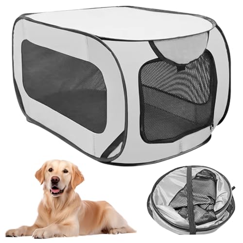 LOMUG Welpenauslauf Faltbar Laufstall Hund, 94x53x53 cm Welpenlaufstall Tierlaufstall Wasserdichtes Atmungsaktiv Netz, Tragbarer Käfig für Kleine Hunde Katzen Hasen Kleintiere im Auto Drinnen Draußen LOMUG Welpenauslauf Faltbar Laufstall Hund, 94x53x53 cm Welpenlaufstall Tierlaufstall Wasserdichtes Atmungsaktiv Netz, Tragbarer Käfig für Kleine Hunde Katzen Hasen Kleintiere im Auto Drinnen Draußen von LOMUG