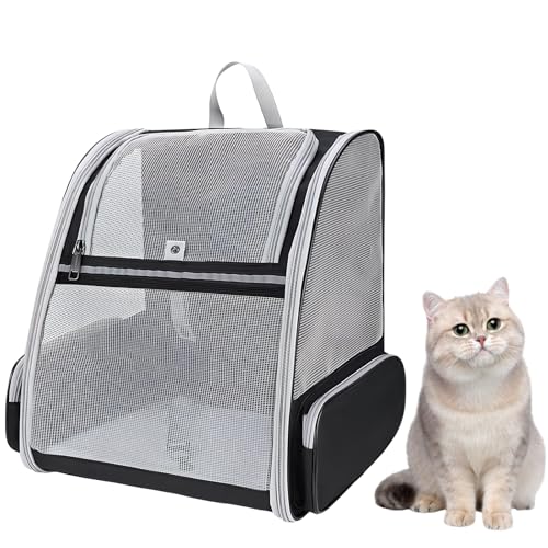 Katzentragerrucksack, Haustier-Tragerucksack für kleine Haustiere, Katzen, Hunde, Welpen, Kätzchen, Hunderucksack, Netzstoff, Katzentasche, atmungsaktive Haustier-Tragetasche für Wandern, Reisen, Katzentragerrucksack, Haustier-Tragerucksack für kleine Haustiere, Katzen, Hunde, Welpen, Kätzchen, Hunderucksack, Netzstoff, Katzentasche, atmungsaktive Haustier-Tragetasche für Wandern, Reisen, von LONENESSL