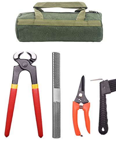 long river 20,3 cm Farrier-Werkzeug-Set (5 Stück) Mini-Raspel Huffeile Pferde Metallschere Farriers Hufzange für Ziegenschwein von LONG RIVER