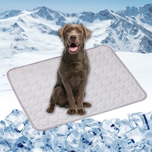LONGCAO Kühlmatte für Hunde Katze 150 x 100 cm Schnelle Abkühlung Entlastung im Heißen Sommer für Haustiere Kühlmatte Katze Hund Kühldecke für Große Mittelgroße Haustiere, Grau von LONGCAO
