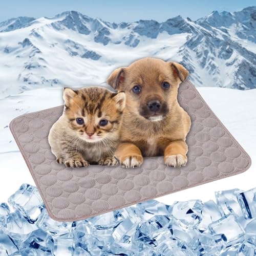 LONGCAO Kühlmatte für Hunde Katze 40 x 30 cm Grs Zertifiziert, Ungiftiges Festes Gel, Selbstkühlende Matte Kühlmatte für Hund, Kühldecke Hunde für Drinnen, Draußen Und Auto, Braun LONGCAO Kühlmatte für Hunde Katze 40 x 30 cm Grs Zertifiziert, Ungiftiges Festes Gel, Selbstkühlende Matte Kühlmatte für Hund, Kühldecke Hunde für Drinnen, Draußen Und Auto, Braun von LONGCAO