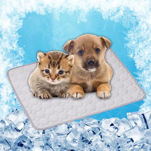 LONGCAO Kühlmatte für Hunde & Katzen 150 x 100 cm rutschfeste Schlafbett Waschbar Atmungsaktiv 6 Größen Kühlmatte Hund Katze, Katzen für Sofa, Kiste, Käfig, Nest, Auto, Grau von LONGCAO