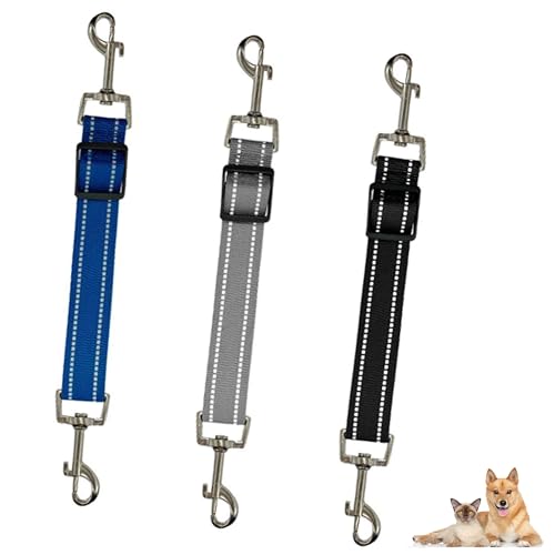 LONGHAO 3 pcs Hundehalsband Clips,Hundehalsband Verlängerung Verstellbarer,reflektierende Nylon Sicherheit Haustier,reflektierende sicherungsband für hundegeschirr,für Hundetraining,Laufen,Gehen (#1) von LONGHAO