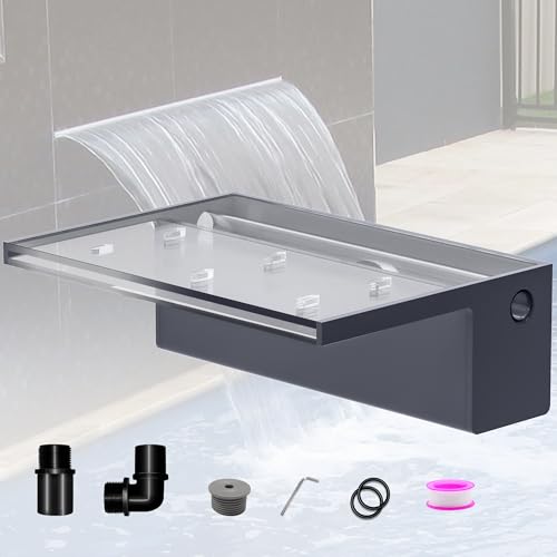 LONGRUNNEW Teich-Wasserfall-Klingen-Set, 30 cm Acryl-Poolbrunnen mit Zubehör, Breite 20 cm, Spillway Wasserspiel, Wasserfall-Kaskade für Garten, Terrasse, Teichdekoration LONGRUNNEW Teich-Wasserfall-Klingen-Set, 30 cm Acryl-Poolbrunnen mit Zubehör, Breite 20 cm, Spillway Wasserspiel, Wasserfall-Kaskade für Garten, Terrasse, Teichdekoration von LONGRUNNEW