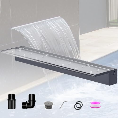 LONGRUNNEW Teich-Wasserfall-Klingen-Set, 90 cm Acryl-Poolbrunnen mit Zubehör, Breite 20 cm, Spillway Wasserspiel, Wasserfall-Kaskade für Garten, Terrasse, Teichdekoration LONGRUNNEW Teich-Wasserfall-Klingen-Set, 90 cm Acryl-Poolbrunnen mit Zubehör, Breite 20 cm, Spillway Wasserspiel, Wasserfall-Kaskade für Garten, Terrasse, Teichdekoration von LONGRUNNEW