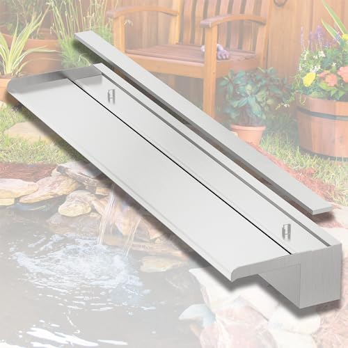 LONGRUNNEW Teich-Wasserfall-Klingen-Set, 90 cm Edelstahl-Poolbrunnen mit Zubehör, Breite 20 cm, Spillway Wasserspiel, Wasserfall-Kaskade für Garten, Terrasse, Teichdekoration LONGRUNNEW Teich-Wasserfall-Klingen-Set, 90 cm Edelstahl-Poolbrunnen mit Zubehör, Breite 20 cm, Spillway Wasserspiel, Wasserfall-Kaskade für Garten, Terrasse, Teichdekoration von LONGRUNNEW