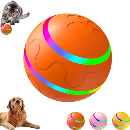 LONGSAO Jiggle Ball for Dogs, Jiggle Ball Dog Toy, Interactive Dog Toy Ball, Self Rolling Ball Dog Toy for Outdoor Cats Dogs. (Orange) von LONGSAO
