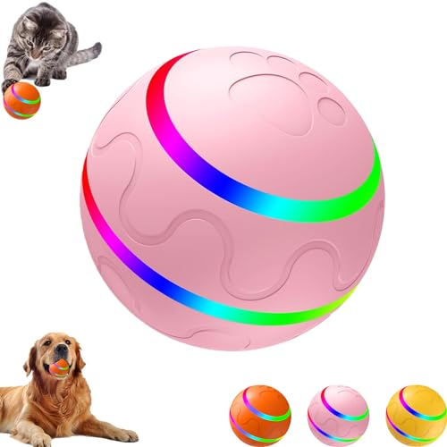 LONGSAO Jiggle Ball for Dogs, Jiggle Ball Dog Toy, Interactive Dog Toy Ball, Self Rolling Ball Dog Toy for Outdoor Cats Dogs. (Pink) von LONGSAO