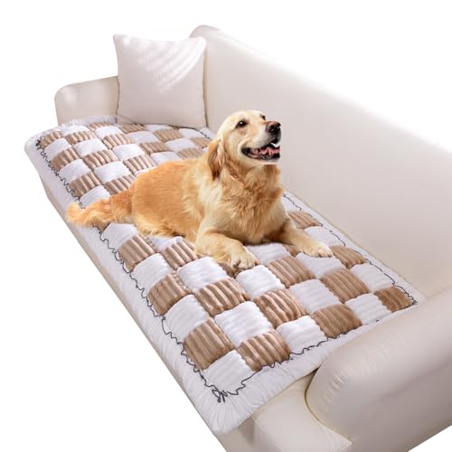 LONKEEN Haustiermatte, lustig, flauschig, cremefarben, groß, kariert, quadratisch, Haustier-Abdeckung, lustig, flauschig, wasserdicht, Couchbezug für Hunde, Haustierdecken für große Hunde, Katzen (70 LONKEEN Haustiermatte, lustig, flauschig, cremefarben, groß, kariert, quadratisch, Haustier-Abdeckung, lustig, flauschig, wasserdicht, Couchbezug für Hunde, Haustierdecken für große Hunde, Katzen (70 von LONKEEN