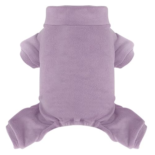 Fleece-Hunde-Pyjama, Rollkragen, Thermo-Schlafanzug, Haustier-Outfit, warmer Einteiler, weiche Welpenkleidung für kleine Hunde und Katzen, Lila, Größe L Fleece-Hunde-Pyjama, Rollkragen, Thermo-Schlafanzug, Haustier-Outfit, warmer Einteiler, weiche Welpenkleidung für kleine Hunde und Katzen, Lila, Größe L von LONTEPET
