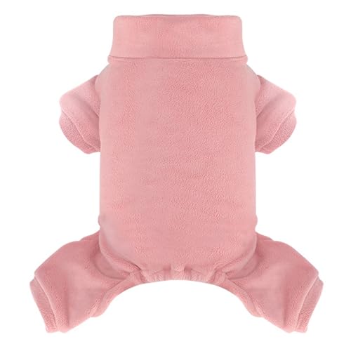 Fleece-Hunde-Pyjama, Rollkragen, Thermo-Schlafanzug, Haustier-Outfit, warmer Einteiler, weiche Welpenkleidung für kleine Hunde und Katzen, Rosa, Größe XL Fleece-Hunde-Pyjama, Rollkragen, Thermo-Schlafanzug, Haustier-Outfit, warmer Einteiler, weiche Welpenkleidung für kleine Hunde und Katzen, Rosa, Größe XL von LONTEPET