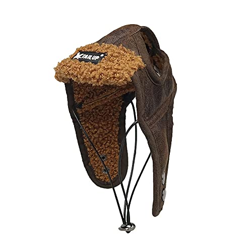 Hunde Hut Winter Trappermütze Warm Hund Mütze Haustier Wintermütze Verstellbar Welpe Fliegermütze mit Ohrlöchern Plüsch Hundemütze Winddicht Haustiermütze Outdoor Hundehut von LONTG