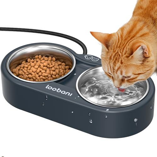 Beheizter Wassernapf für Katze: beheizter Katzennapf – 1,3 l Outdoor beheizter Futternapf mit Edelstahlnapf, beheizter Wassernapf für Katze Haustier, Thermo-Haustiernapf bietet Wasser und warmes Beheizter Wassernapf für Katze: beheizter Katzennapf – 1,3 l Outdoor beheizter Futternapf mit Edelstahlnapf, beheizter Wassernapf für Katze Haustier, Thermo-Haustiernapf bietet Wasser und warmes von LOOBANI