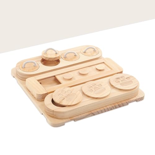 Hölzerner 3-in-1 Leckerli-Puzzle-Futterspender für kleine/mittelgroße/große Hunde | Level 1 Puzzle-Starterpaket Hölzerner 3-in-1 Leckerli-Puzzle-Futterspender für kleine/mittelgroße/große Hunde | Level 1 Puzzle-Starterpaket von LOOBANI