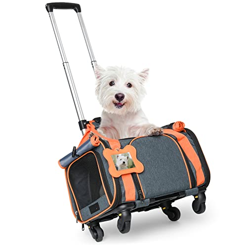 LOOBANI Haustier-Tragetasche mit Rollen, große Haustier-Tragetasche, nicht von Fluggesellschaften zugelassen, für kleine und mittelgroße Hunde, Welpen bis zu 11,3 kg, Hundetragetasche, von LOOBANI