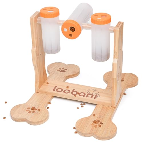 LOOBANI Hundefutter-Puzzle-Spielzeug für IQ-Training und geistige Bereicherung, interaktive, lustige Unterhaltung, Pass Time Spiele für Haustiere, Verstellbarer Leckerli-Spender durch Drehflasche von LOOBANI
