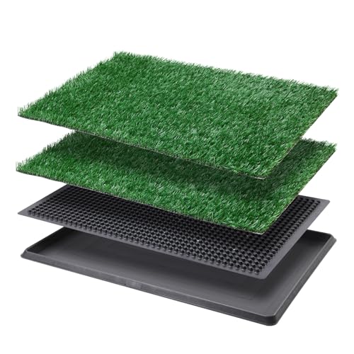 LOOBANI Indoor Outdoor Dog Potty Systems, Reusable and Portable Trainer Tray for Puppy Training, with 2 Packs Replacement Grass Mat. (16 x 20) von LOOBANI