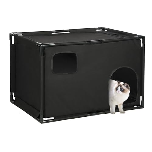 LOOBMBNS Großes Katzentoilettengehäuse (L x B x H): 83 x 53 x 53 cm, versteckte Katzentoilette mit großem Platz, Katzenhaus für mehrere Katzen, wasserdicht innen, einfache Montage, leicht zu reinigen, von LOOBMBNS