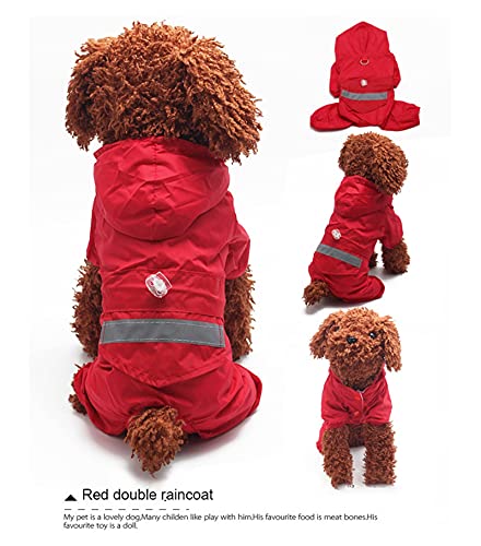 1 stücke Winter Haustier Kleidung Hund Kleidung Teddy Hund Raincoat reflektierende Schnee und Winddichte kleine und mittlere Haustier Katze Kleidung Pet Supplies (Color : Red L, Size : 1 pc) von LOOEST