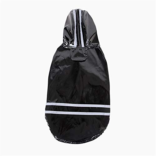 1PC Kleintiere Regen-Mantel Hoodies Wasserdicht Reflektierende Jacken PU for Welpen Pet Regenmantel Kleidung Pet Supplies (Color : Black, Size : XL) von LOOEST