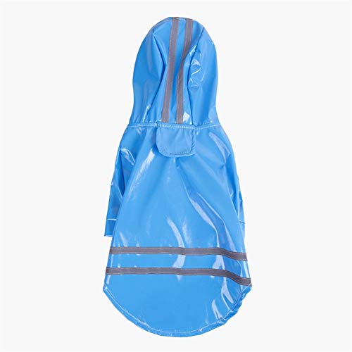 1PC Kleintiere Regen-Mantel Hoodies Wasserdicht Reflektierende Jacken PU for Welpen Pet Regenmantel Kleidung Pet Supplies (Color : Blue, Size : L) von LOOEST