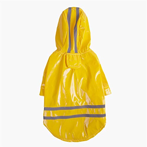 1PC Kleintiere Regen-Mantel Hoodies Wasserdicht Reflektierende Jacken PU for Welpen Pet Regenmantel Kleidung Pet Supplies (Color : Yellow, Size : XL) von LOOEST