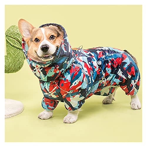 Corgi Dog Raincoat Jumpsuit Haustier Kleidung wasserdichte Hund Kleidung Golden Retriever Rainjacke Kostüm Tier Outfit Regenbekleidung Pet Supplies (Color : Camouflage, Size : 2XL.) von LOOEST