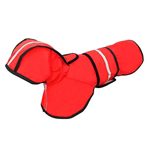 Dog Raincoat Reflective Regen Jacke wasserdichte Hundebekleidung Regenbekleidung for Haustier Small Medium Hunde Welpen Hündchen Grün Rot Pet Supplies (Color : Red, Size : L) von LOOEST