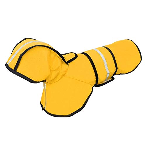 Dog Raincoat Reflective Regen Jacke wasserdichte Hundebekleidung Regenbekleidung for Haustier Small Medium Hunde Welpen Hündchen Grün Rot Pet Supplies (Color : Yellow, Size : L) von LOOEST