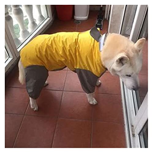 Große Hunde Regenmantel Kleidung wasserdichte Regen Overall for große mittelgroße kleine Hunde Outdoor Haustierkleidung Mantel Pet Supplies (Color : Gold, Size : 20) von LOOEST