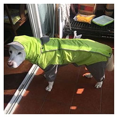 Große Hunde Regenmantel Kleidung wasserdichte Regen Overall for große mittelgroße kleine Hunde Outdoor Haustierkleidung Mantel Pet Supplies (Color : Green, Size : 20) von LOOEST