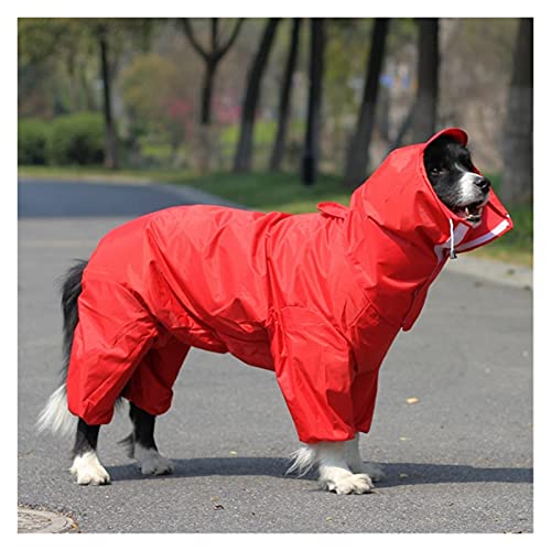 Große Hunde Regenmantel Kleidung wasserdichte Regen Overall for große mittelgroße kleine Hunde Outdoor Haustierkleidung Mantel Pet Supplies (Color : Red, Size : 16) von LOOEST