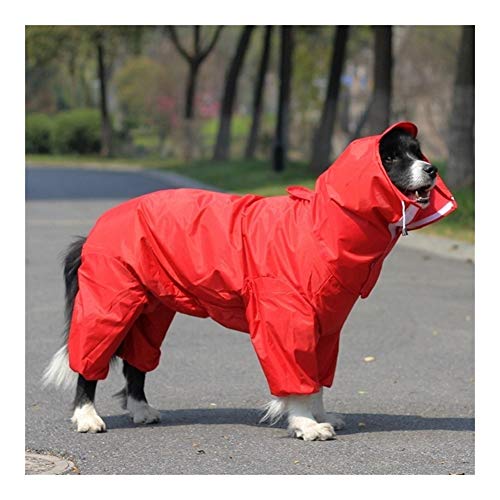 Großer Hunderegenmantel wasserdichter Kleidung Regen Overall for Big Medium Small Dogs Golden Retriever Außenhundekleidung Mantels Pet Supplies (Color : Red, Size : 20) von LOOEST