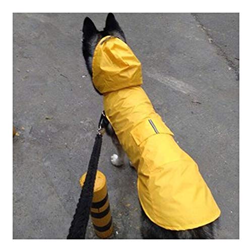 Haustier Hund Raincoat Reflektierende wasserdichte Kleidung mit Kapuze Overall for kleine Große Hunde Regen Mantel Pet Supplies (Color : Yellow, Size : XXL) von LOOEST
