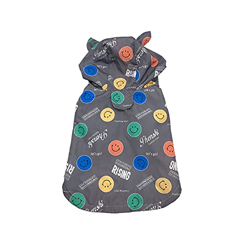 Haustierhund Regenmantel Mops Französische Bulldogge Kleidung wasserdichte Kleidung for Hund Regen Jacke Pudel Bichon Schnauzer Walisisch Corgi Raincoat Pet Supplies (Color : Gray, Size : M.) von LOOEST
