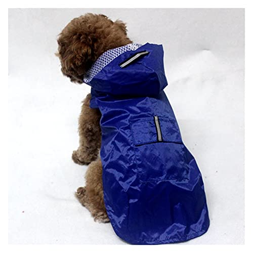 Hund Regenmantel wasserdichte Hoodie Jacke Regen Poncho Pet Rainwear Kleidung mit reflektierender Streifen für alle Größen Hunde Pet Supplies (Color : Blue, Size : 6XL.) von LOOEST