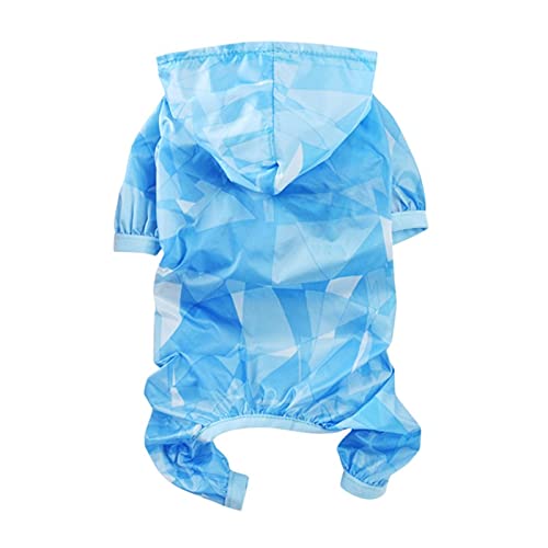 Hunde-Regenmäntelmäntel-Jacken für kleine Hunde mit großer Aufbewahrungstasche sportlich wasserdichte elastische Hülsenhundkleidung Pet Supplies (Color : Blue, Size : M.) von LOOEST