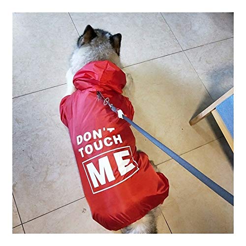 Medium Large Dog Raincoat Hunde Regen-Mantel-Haustier-Kleidung-Welpen Wasserdicht Golden Retriever Jacke Pet Supplies (Color : Red, Size : 6XL) von LOOEST