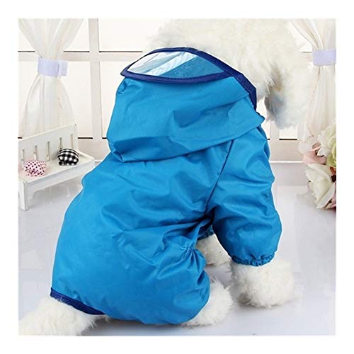 Mit Kapuze Haustier Hund Regenmäntel wasserdichte Kleidung for kleine Hunde Kleidung Hunderegenmantel Poncho Welpen Regen Jacke Pet Supplies (Color : Blue, Size : L) von LOOEST
