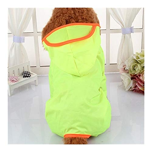 Mit Kapuze Haustier Hund Regenmäntel wasserdichte Kleidung for kleine Hunde Kleidung Hunderegenmantel Poncho Welpen Regen Jacke Pet Supplies (Color : Fluorescent Green, Size : L) von LOOEST