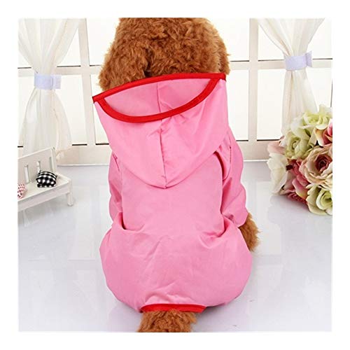 Mit Kapuze Haustier Hund Regenmäntel wasserdichte Kleidung for kleine Hunde Kleidung Hunderegenmantel Poncho Welpen Regen Jacke Pet Supplies (Color : Pink, Size : L) von LOOEST