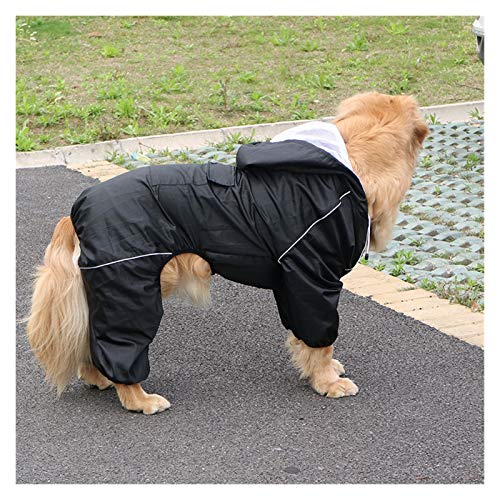 Outdoor Großer Hund Regenmantel wasserdichte Große Hund Kleidung Mantel Regenjacke Reflektierende Medium Große Große Hund Poncho Atmungsaktives Mesh Pet Supplies (Color : Black, Size : L.) von LOOEST