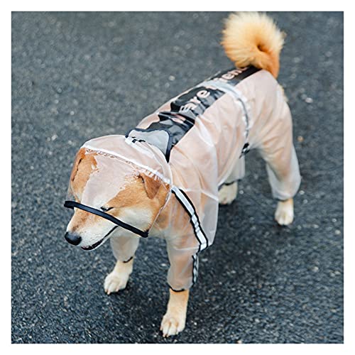 Pet Raincoat Welpe Vier Füße Kapuze Transparente wasserdichte Teddy Große Hund Rain Out Kleidung für Tiere Pet Supplies (Color : White, Size : 2XL.) von LOOEST