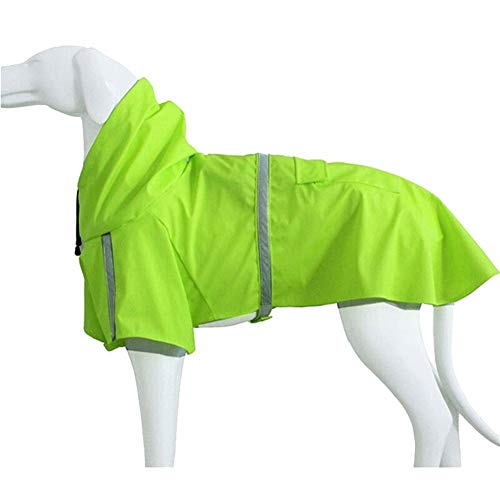 Reflektierende Hunderegenmantel wasserdichte Haustier-Kleidung Außenmantel Regen Jacke for Small Medium Large Hunde Pet Supplies (Color : Fluorescent Green, Size : 3XL) von LOOEST
