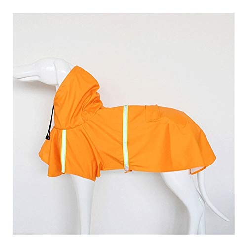 Reflektierende Hunderegenmantel wasserdichte Haustier-Kleidung Außenmantel Regen Jacke for Small Medium Large Hunde Pet Supplies (Color : Orange, Size : 3XL) von LOOEST