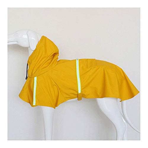 Reflektierende Hunderegenmantel wasserdichte Haustier-Kleidung Außenmantel Regen Jacke for Small Medium Large Hunde Pet Supplies (Color : Yellow, Size : 4XL) von LOOEST