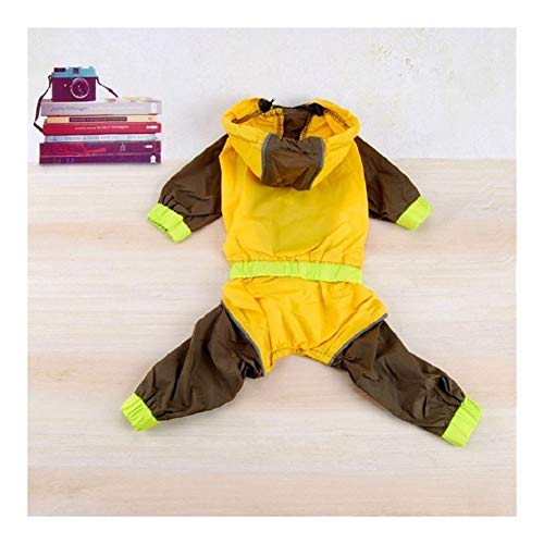 wasserdichte Hunde Raincoat Coveralls for Hunde Hunde Shirts Pullover Pet-Overall Geeignet for alle Arten von Groß Klein Hund Pet Supplies (Color : Yellow, Size : 18) von LOOEST