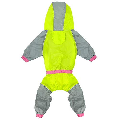 wasserdichte Hunde Raincoat Reflective Hunde Regen Jacke Regenbekleidung Hunde Jumpsuits Poncho-Kleidung for Small Medium Large Pet Hunde Pet Supplies (Color : Green, Size : L) von LOOEST