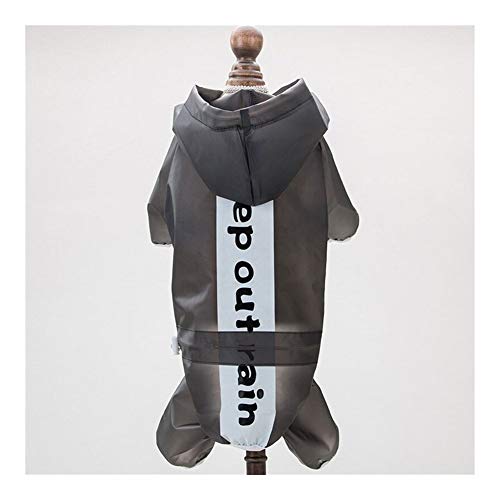 wasserdichte Hunderegenmantel mit Kapuze Transparent Haustier-Welpen-Regen-Mantel-Kleidung for Hunde Pet Supplies (Color : Black, Size : XS) von LOOEST